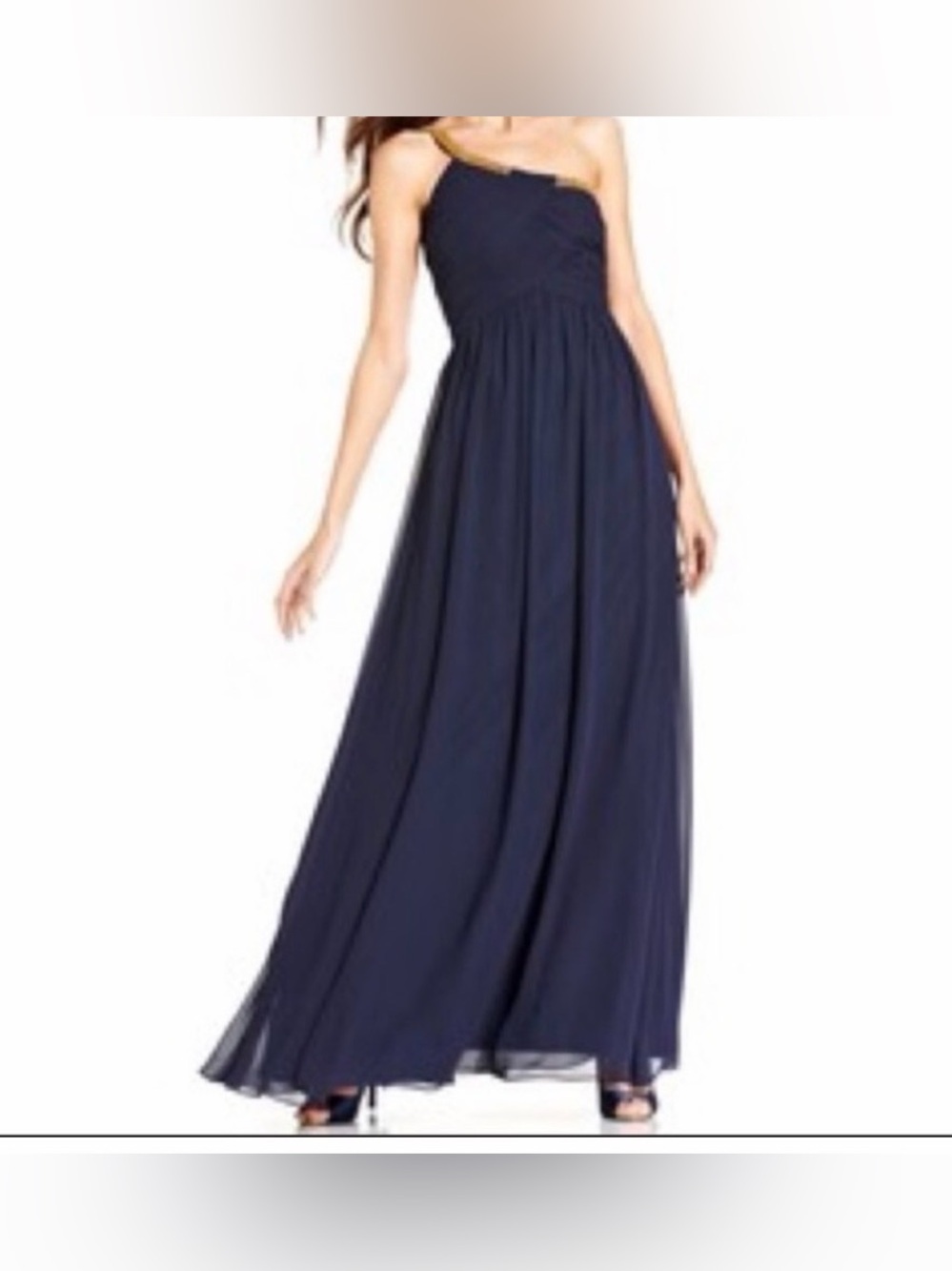 Calvin Klein Navy Blue One Shoulder Maxi Evening Formal Dress - Size 8 - *VGUC - Picture 2 of 13